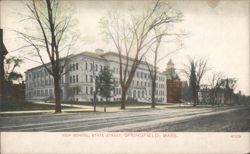 High School, State Street, Springfield, MA Postcard