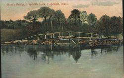 Rustic Bridge, Hopedale Park, Hopedale, Mass. Postcard