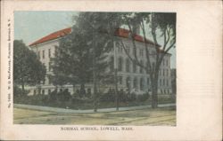 Normal School Building, Lowell, MA Postcard