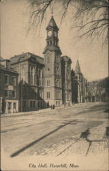 City Hall with Clock Tower, Haverhill, MA Postcard