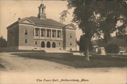 Town Hall, Ashburnham, Mass. Postcard