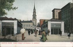 Park Street Entrance to Subway Postcard