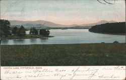 Onota Lake, Pittsfield, MA - Lake & Mountains Postcard
