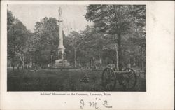 Soldiers' Monument on the Common, Lawrence, Mass. Postcard