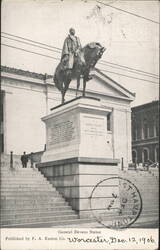 General Devens Statue, Worcester, MA Postcard