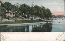 Wachusett Boat Club, Lake Quinsigamond Postcard