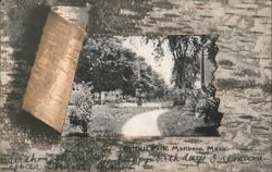 Bartlett Park, Birch Bark Frame, Birthday Wish Postcard