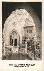 Hammond Museum Courtyard, Gloucester, MA Postcard