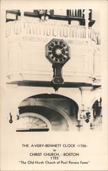 Avery-Bennett Clock (1726) Christ Church, Boston 1723 Postcard