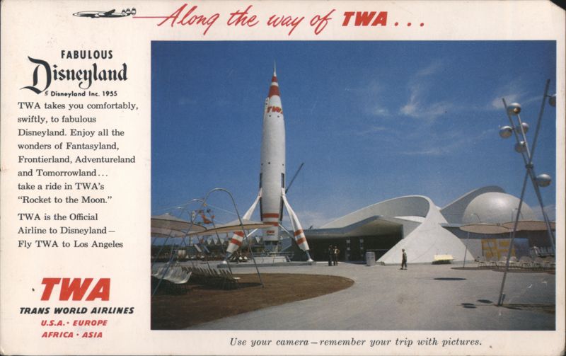 Disneyland TWA Rocket to the Moon, Trans World Airlines Anaheim California