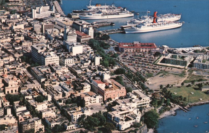 Old San Juan, Puerto Rico Aerial View Cruise Ship Day