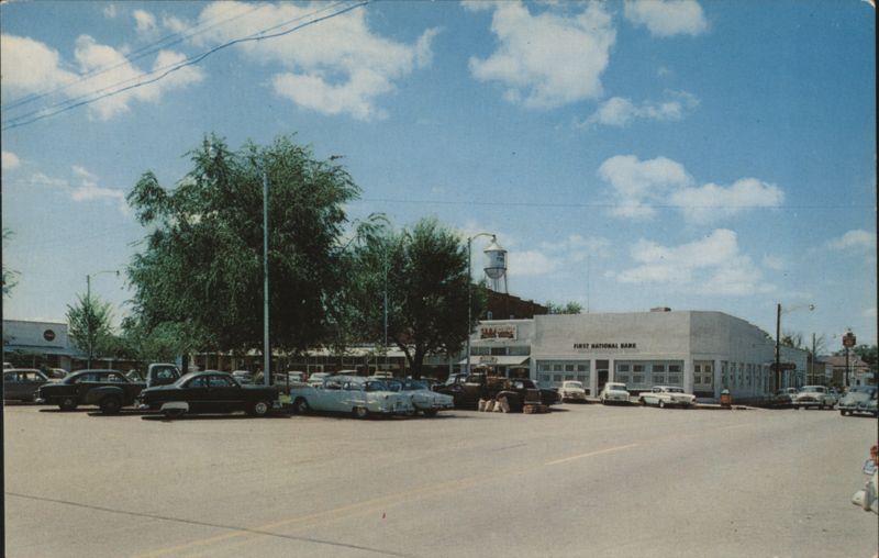 Green Forest AR Street Scene, First National Bank, Ozarks Arkansas