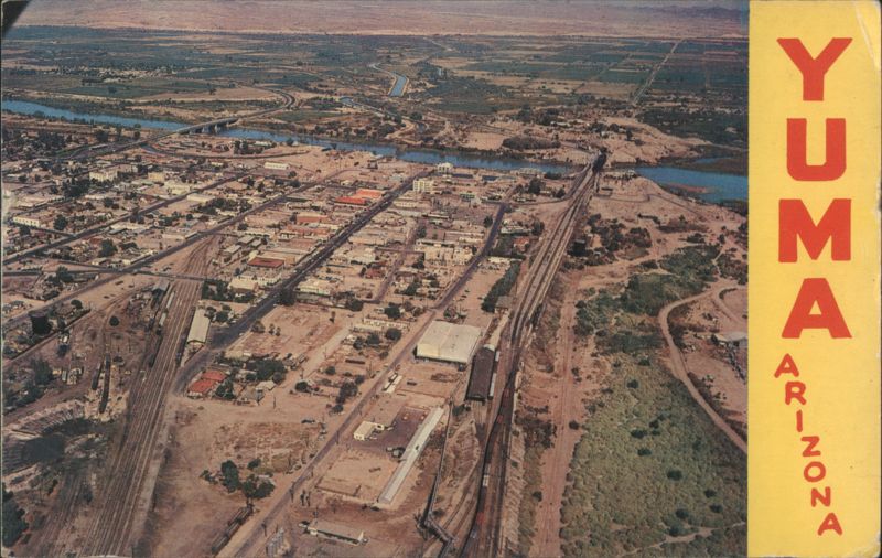 Aerial View of Yuma, AZ Looking West into California Arizona