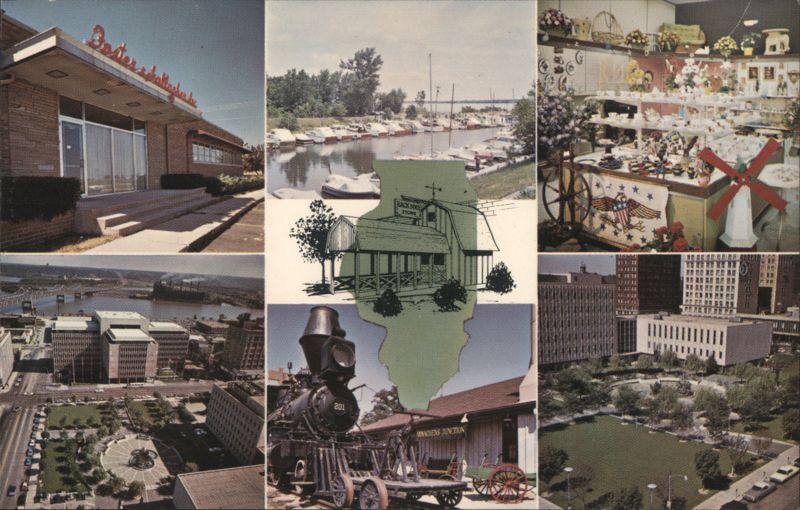 Peoria, IL Back Door Store & Local Scenes Collage Illinois