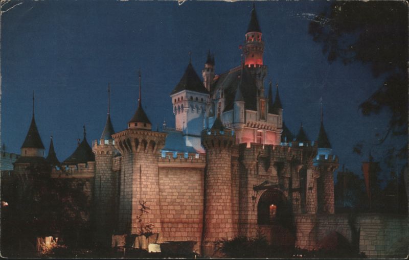 Sleeping Beauty's Castle, Disneyland at Night Anaheim California