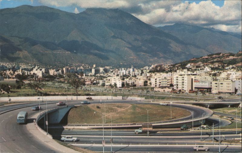Caracas Cityscape with Mountains & Highway Interchange Venezuela