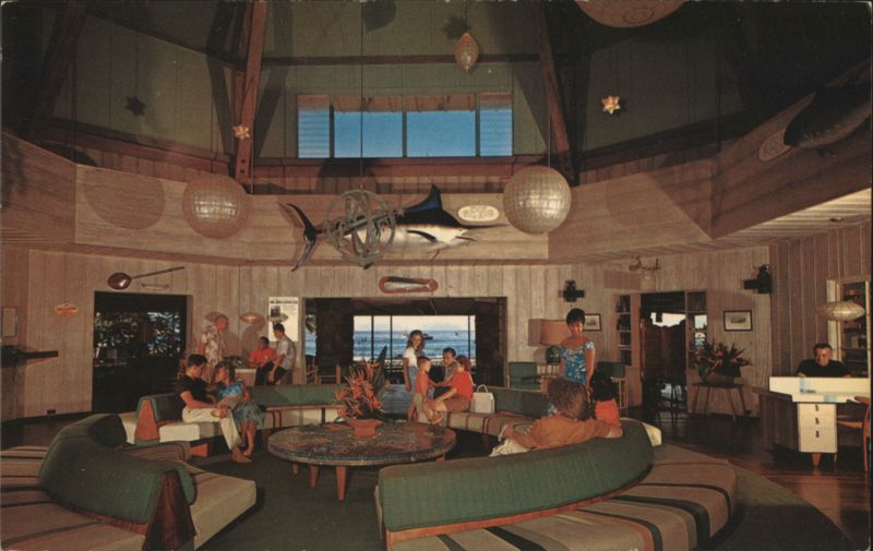 Lobby at Kona Inn, Kailua-Kona, Island of Hawaii