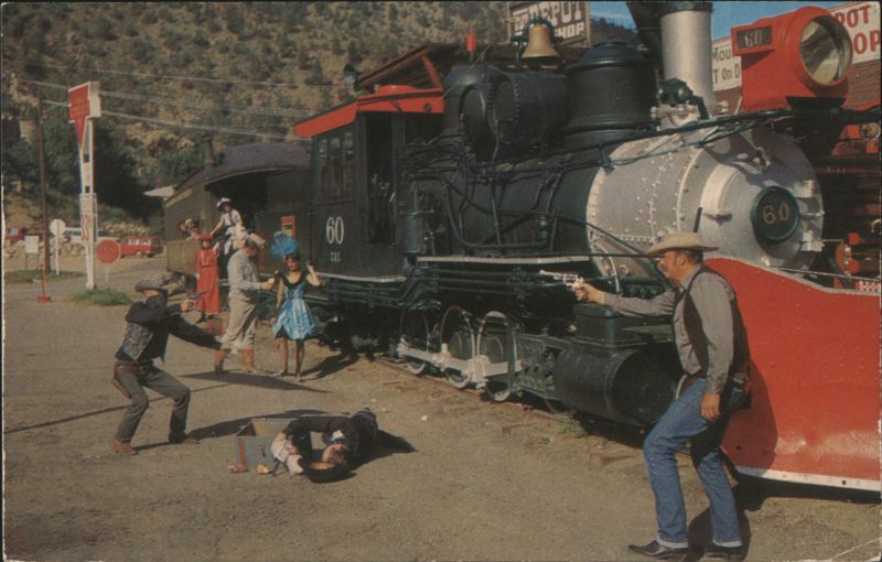 Old Narrow Gauge Train No. 60, Western Train Robbery Re-enactment Idaho Springs Colorado