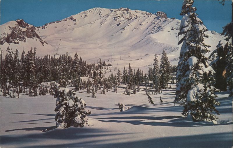 Mount Shasta Winter Snow Scene, California