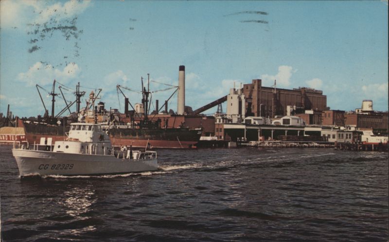 Everett Harbor, WA with Coast Guard Cutter & Scott Paper Mill Washington