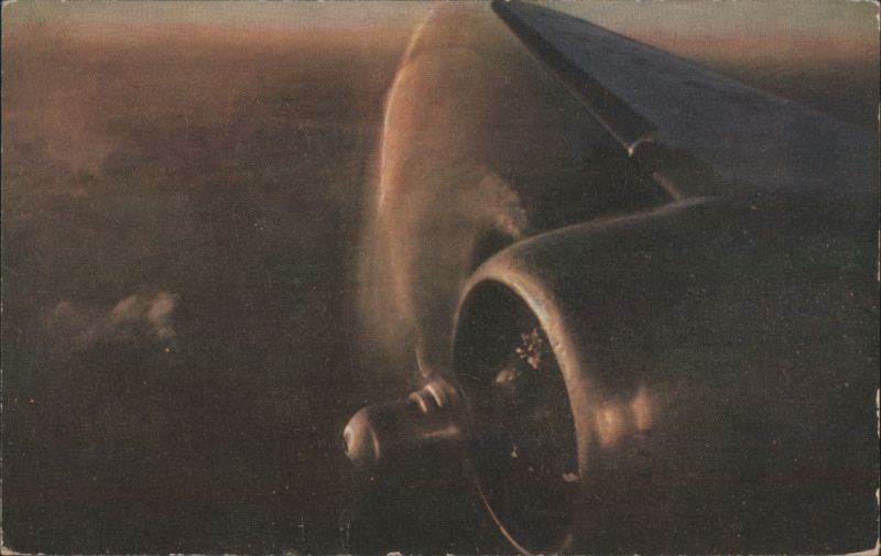 Airplane Wing Engine in Flight, United Air Lines E. D. McGlone