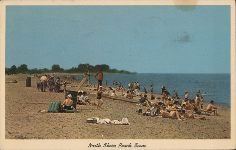North Shore Beach Scene, Lake Michigan Waukegan Illinois