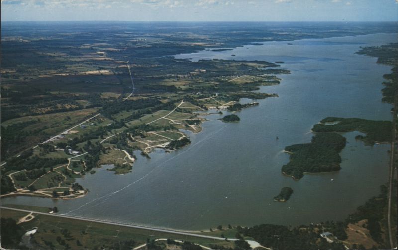 Pymatuning Lake & State Park, Aerial View with Dam Jamestown Pennsylvania