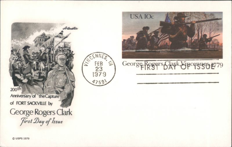 George Rogers Clark Capture of Fort Sackville First Day Cover Vincennes Indiana