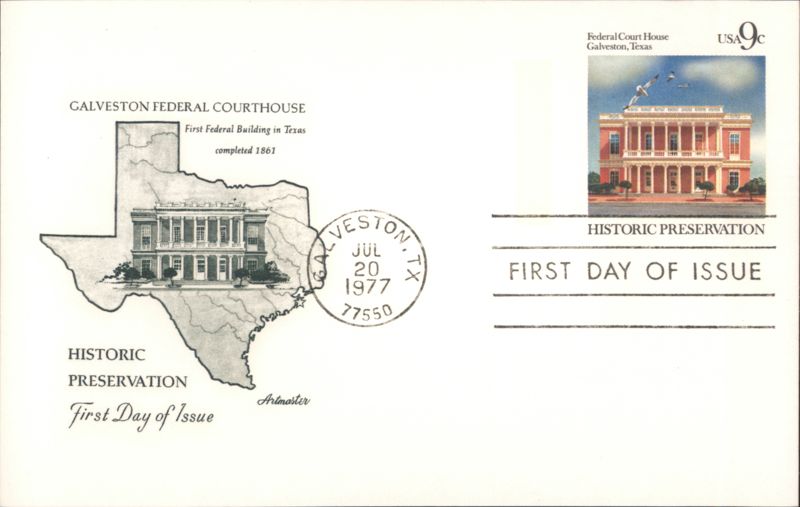 Galveston Federal Courthouse First Day of Issue Historic Preservation Texas
