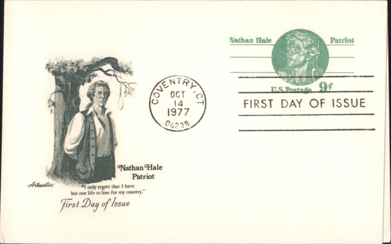 Nathan Hale Patriot First Day Issue Cards