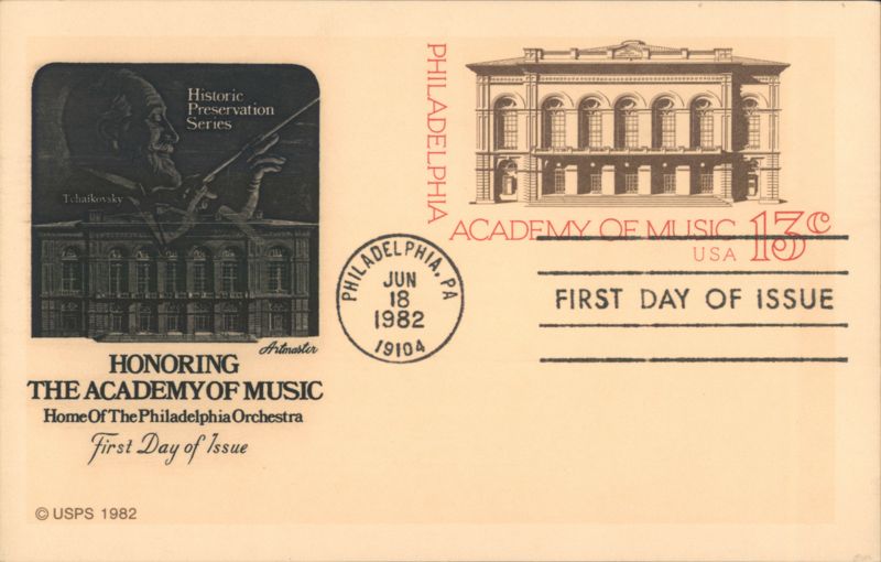 Honoring Academy of Music Philadelphia First Day of Issue Pennsylvania