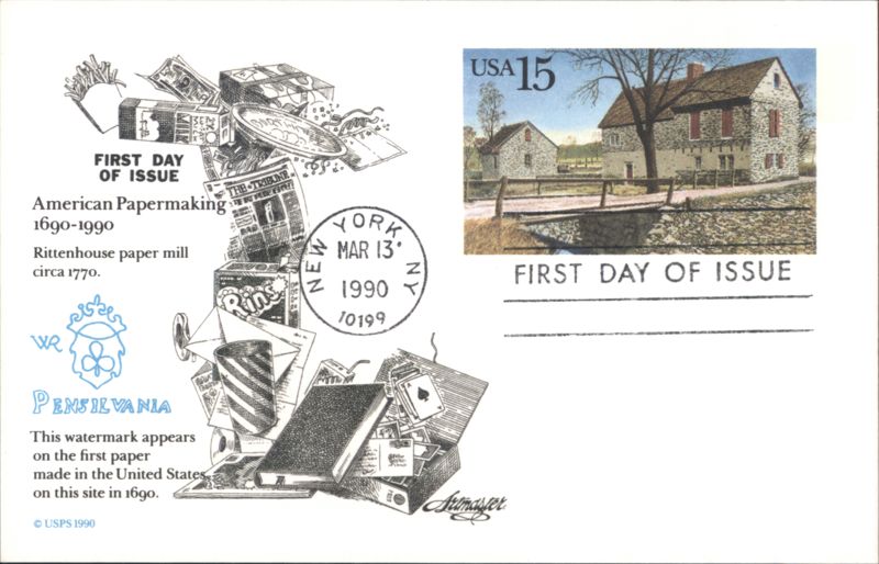 American Papermaking 1690-1990, Rittenhouse Paper Mill, Germantown PA Pennsylvania