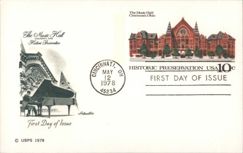 The Music Hall Cincinnati, Ohio Historic Preservation First Day of Issue