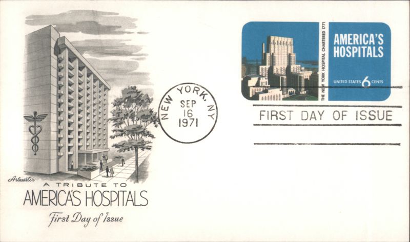 America's Hospitals First Day of Issue 1971 New York
