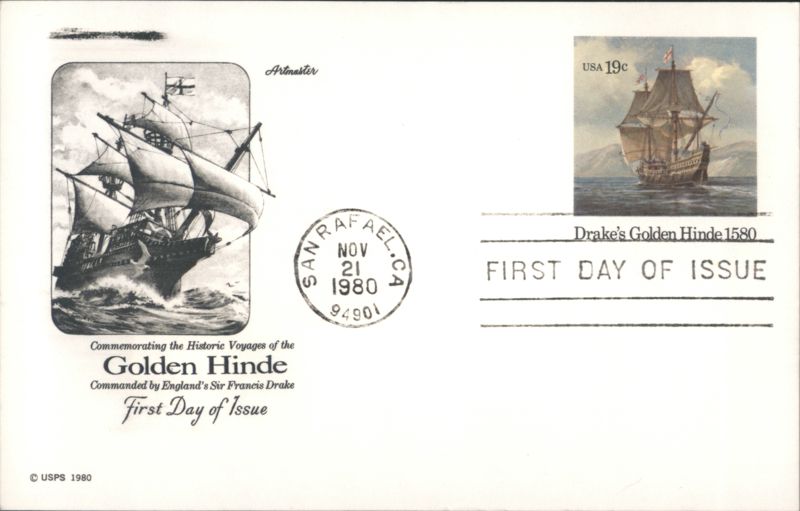 Golden Hinde First Day of Issue Commemorative Artmaster