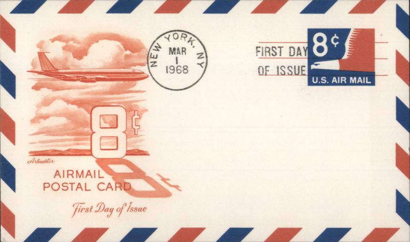 8¢ U.S. Air Mail Postal Card First Day of Issue New York