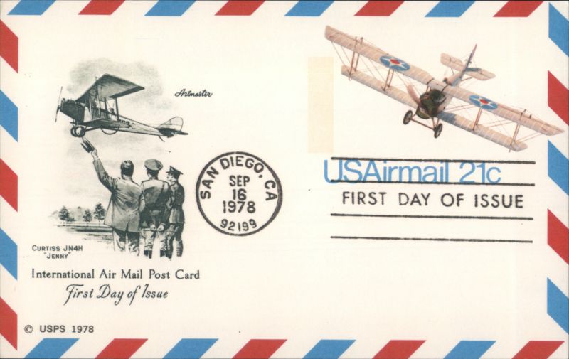 USAirmail 21c First Day Issue Curtiss JN4H Jenny Biplanes