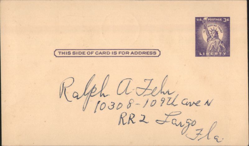 US Postage 3c Liberty Stamp, H.P.O. Postmark Postal Cards