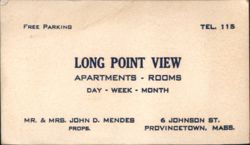 Long Point View Apartments Rooms, Free Parking Business Card