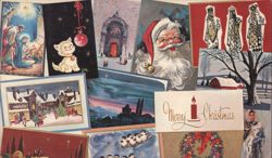 Christmas Card Collage Merry Christmas Postcard