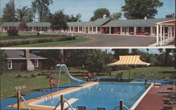 Village Motel Massena, NY - Pool & Modern Units Postcard