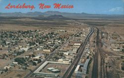 Lordsburg, New Mexico Aerial View, Fair & Livestock Show Postcard