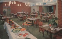 Pleasant Dining Room at Quaker Gardens, Stanton, CA Postcard