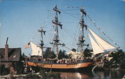 Disneyland Columbia Ship, Frontierland Postcard