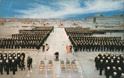 Norfolk Naval Air Station Ceremony, Sailors in Formation Postcard