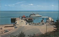 Trans-St.-Laurent Ferry Liner at St.-Simeon Wharf Postcard