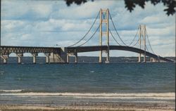 Mackinac Bridge, World's Largest Suspension Bridge Postcard