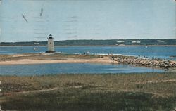 Lighthouse and Harbor, Edgartown Postcard