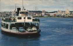 San Diego and Coronado Ferry with Cars Postcard