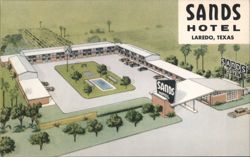 Sands Hotel Laredo, Texas - Aerial View, Swimming Pools Postcard